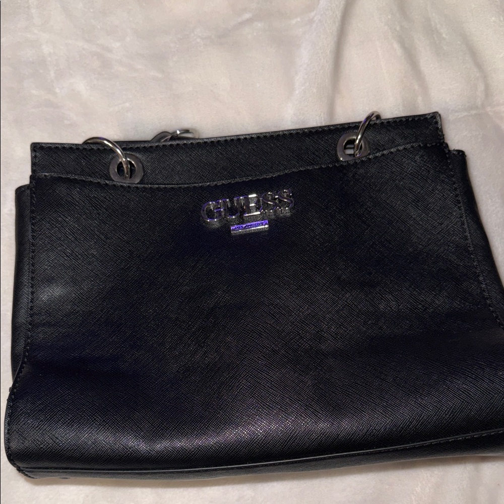 Guess Sleek Black Shoulder Bag